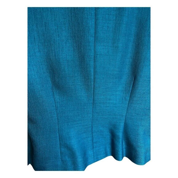 Sag Harbor Suit Womens 2 Piece Skirt Suit Peacock Deep Aqua Textured Size 14P - Picture 16 of 16